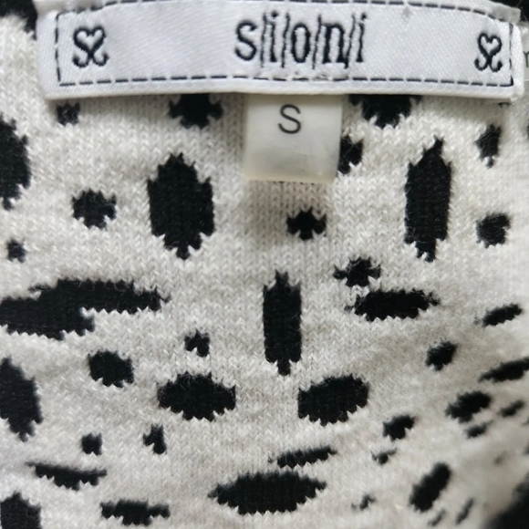 Anthropologie Sioni Black/White Pattern Sleeveless Knit Bodycon Sheath Dress! S - Picture 5 of 5